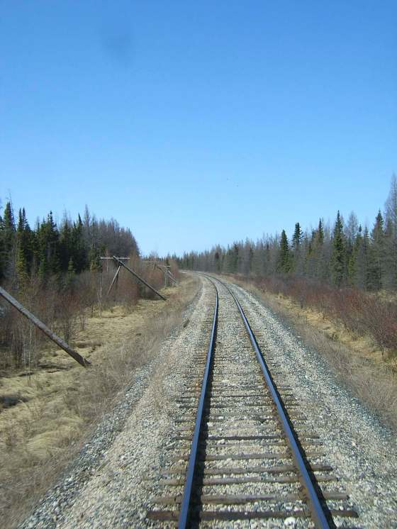 Winnipeg Free Press FilesThe rail line to Churchill, shown intact here, has taken a hit this spring from flooding.