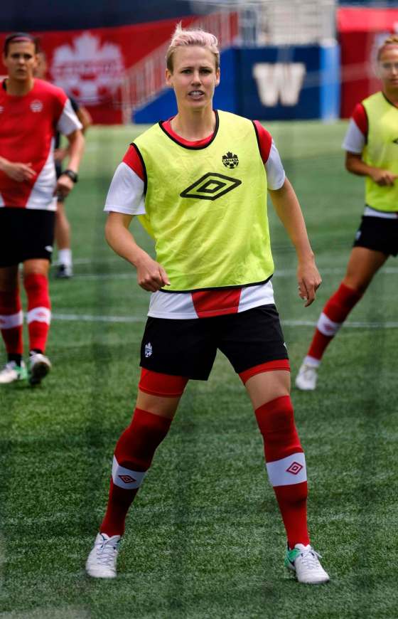 PHIL HOSSACK / WINNIPEG FREE PRESSTeam Canada player Sophie Schmidt practises Wednesday at Investors Group Field.