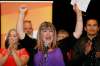JOHN WOODS / WINNIPEG FREE PRESS
NDP candidate Bernadette Smith celebrates her victory in the Point Douglas byelection Tuesday.