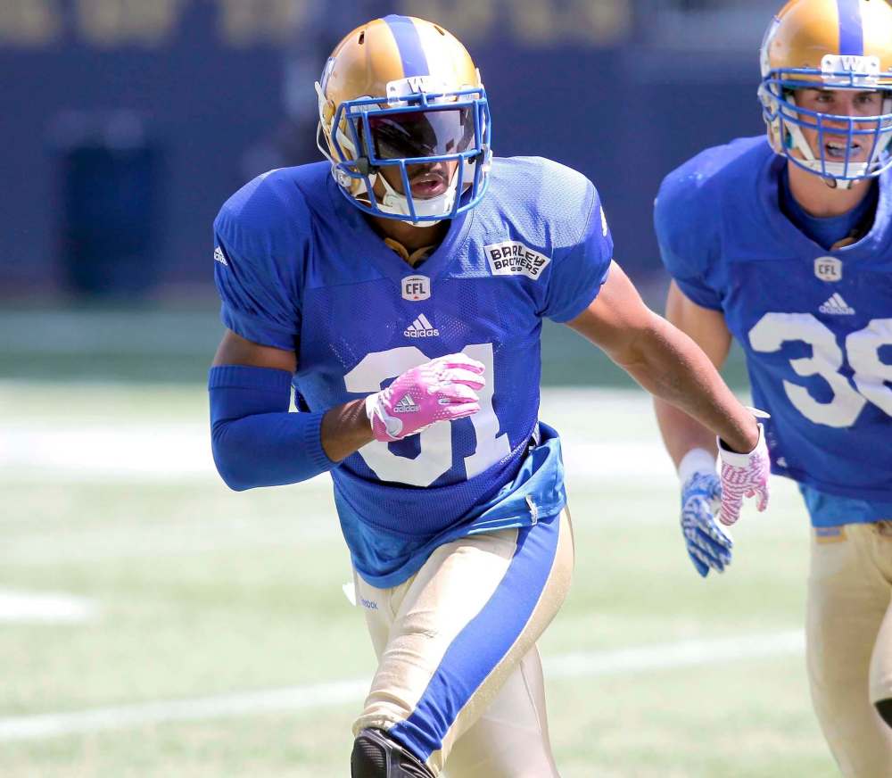 Maurice Leggett missed most of training camp with a lower-body injury, although it’s unclear whether that injury has resurfaced or not. (Boris Minkevich / Winnipeg Free Press files)