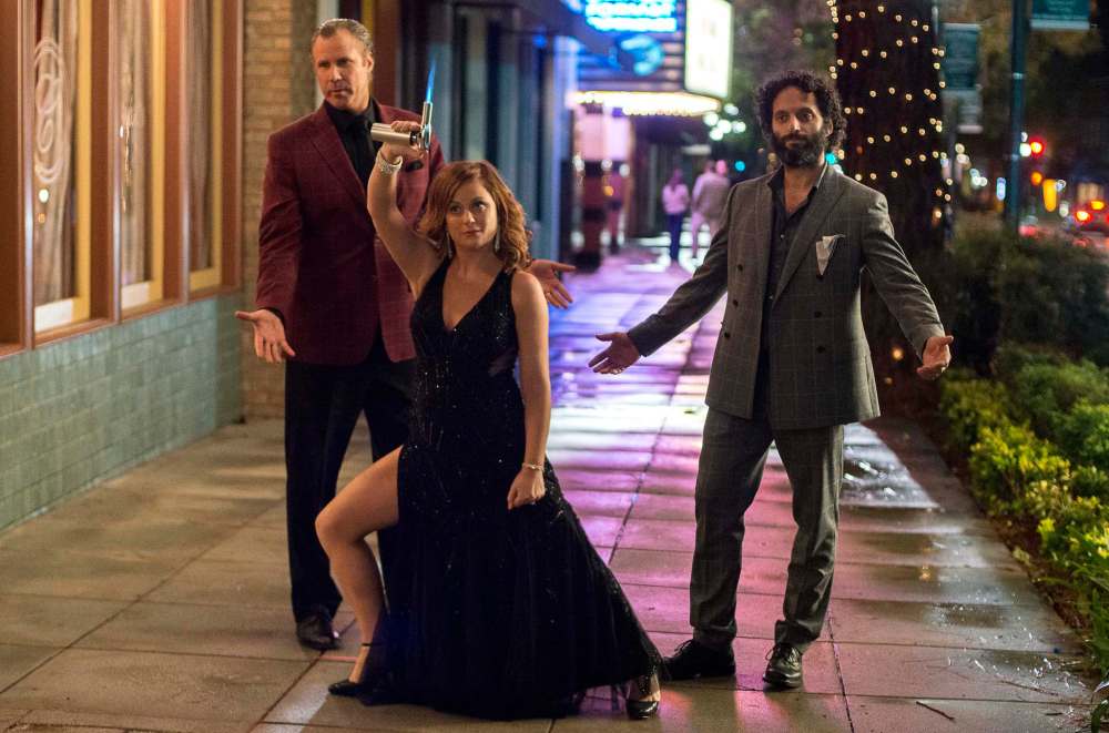 Will Ferrell (from left), Amy Poehler and Jason Mantzoukas in new comedy, The House.