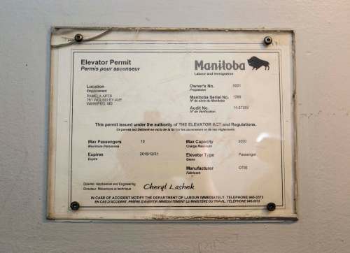 JUSTIN SAMANSKI-LANGILLE / WINNIPEG FREE PRESS
A Manitoba elevator permit signed by Cheryl Lashek.