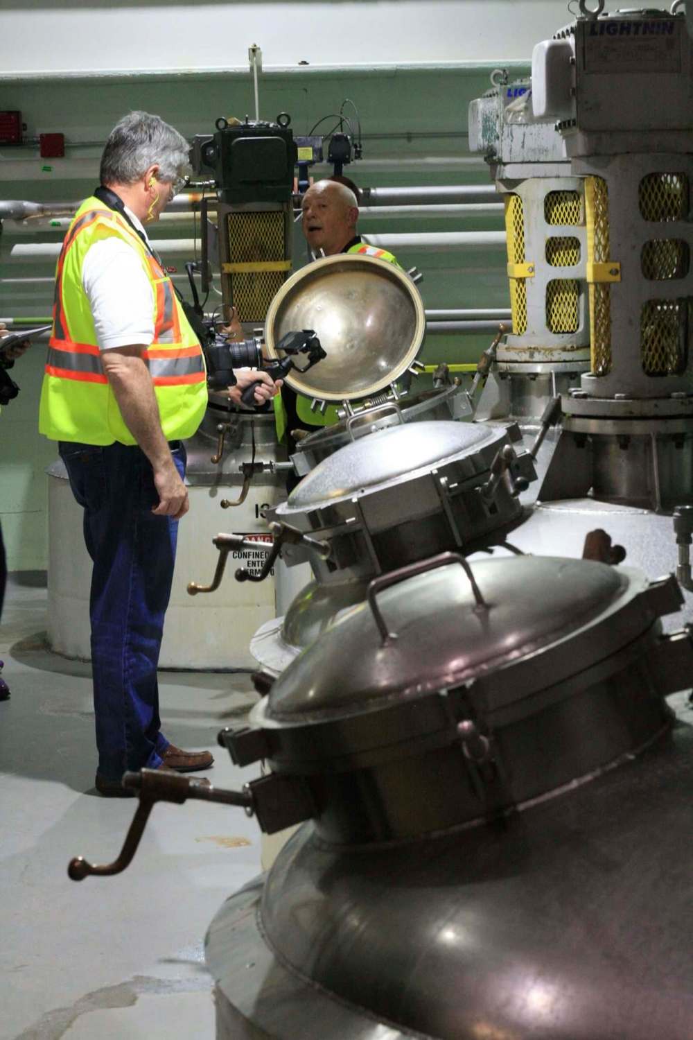 Diageo brews its own yeast in these vats using a starter colony that reproduces to generate enough yeast for daily operations.