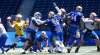WAYNE GLOWACKI / WINNIPEG FREE PRESS
The Bombers’ defensive line puts pressure on QB Matt Nichols during practice at Investors Group Field Wednesday in preparation for Friday’s home opener against Calgary.