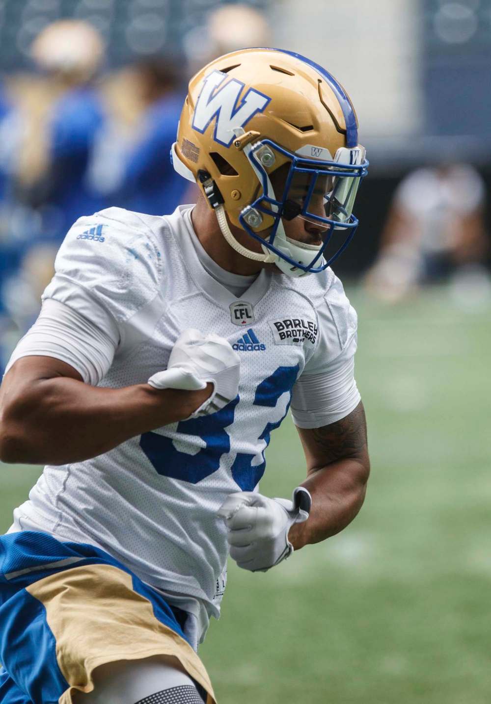 MIKE DEAL / WINNIPEG FREE PRESS
Even though Winnipeg Blue Bombers' tailback Andrew Harris has averaged almost 100 yards of offence this season, he feels the onus is on him to be better in order for the Bombers to have success.