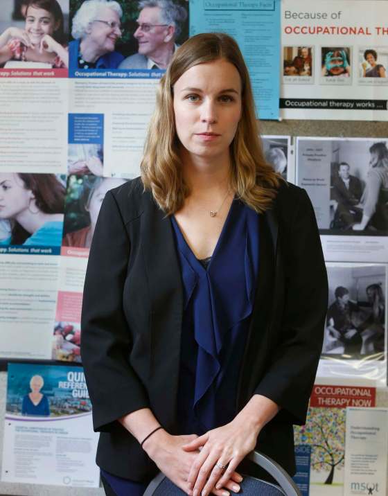 WAYNE GLOWACKI / WINNIPEG FREE PRESSAlana Maertins, President of the Manitoba Society of Occupational Therapists, says some of her members will lose their jobs as a result of yesterday’s WRHA announcement.