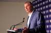 BORIS MINKEVICH / WINNIPEG FREE PRESS
New CFL commissioner Randy Ambrosie speaks to media prior to Thursday’s game at Investors Group Field. The commish touched on a variety of topics from concussions to expansion.