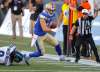 BORIS MINKEVICH / WINNIPEG FREE PRESS
Winnipeg Blue Bombers Julian Feoli-Gudino gets some yards after the catch in game against the Argos, Thursday.