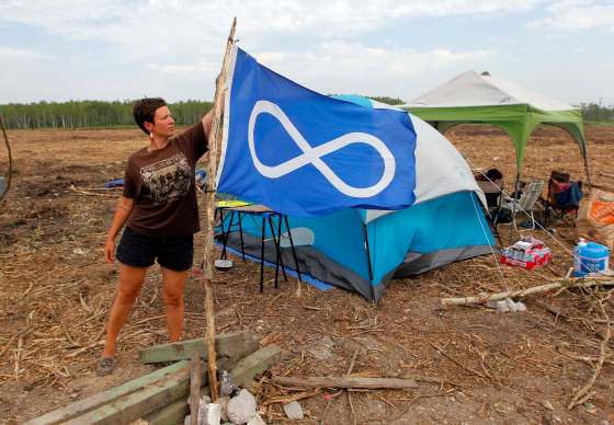 BORIS MINKEVICH / WINNIPEG FREE PRESSProtestors, including Jenna Vandal, camp out on the Parker wetlands development site to try to stop it.