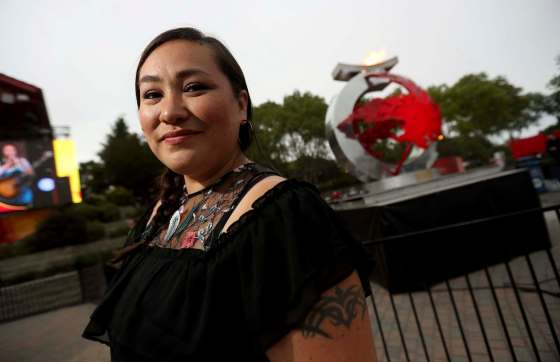 TREVOR HAGAN / WINNIPEG FREE PRESSDiyet, a performer from the Yukon, at The Forks on Northern Territories night on Wednesday.