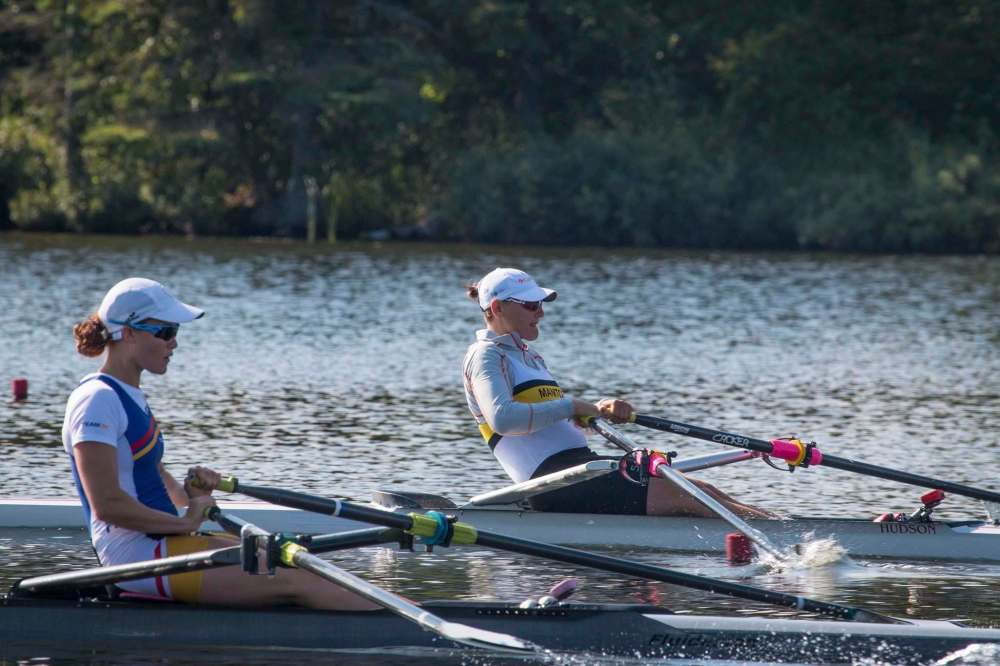 TOM THOMSON / WINNIPEG FREE PRESS
Manitoba rower Emma Gray strokes to a gold medal at the Canada Summer Games female single sculls 2,000-metre in Kenora Friday, August 4. 2017.