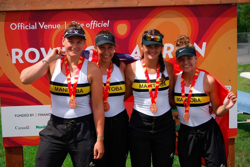 PETER CONWAY
Manitoba's female quadruple skulls team of Emma Gray, Abby Dent, Justine Gillert and Gabriella Yakemow took the bronze in Kenora.