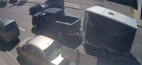 Investigators are asking for the public's assistance in locating any video footage that may have captured the truck and trailer on private cameras, such as dashboard cameras. (Police handout)