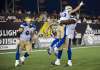 AARON LYNETT / THE CANADIAN PRESS
Winnipeg Blue Bombers receiver Julian Feoli-Gudino, centre, celebrates his touchdown against the Hamilton Tiger-Cats with teammates Matthias Gossen, left, and Jermarcus Hardrick in first-half CFL action in Hamilton, Ont., Saturday, August 12, 2017.