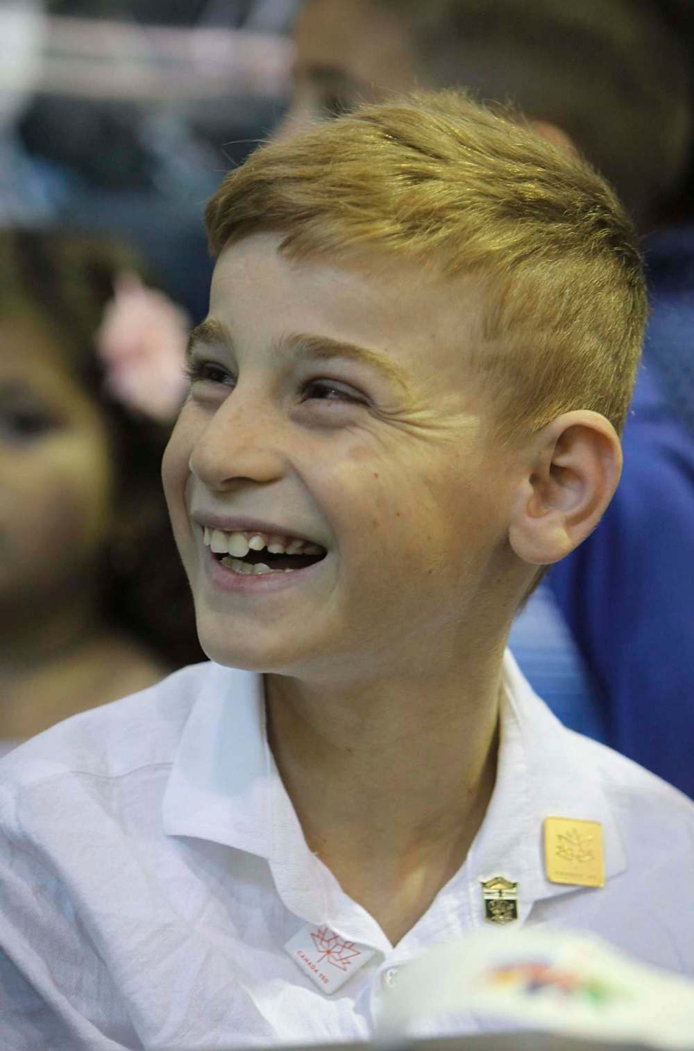 RUTH BONNEVILLE / WINNIPEG FREE PRESS
Emad is all smiles during the celebration. Speaking through an interpreter, he thanked the Iraqi soldiers who liberated him, before saying he hopes to become a spokesman for the Yazidi children who still remain in IS captivity.