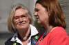 Sean Kilpatrick / The Canadian Press
Carolyn Bennett (left), minister of Crown-Indigenous relations and northern affairs looks on as Indigenous Services Minister Jane Philpott speaks to media after a Liberal cabinet shuffle at Rideau Hall in Ottawa on Monday, Aug. 28, 2017.