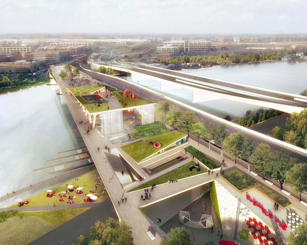 OMA+OLIN Architects
The decommissioned 11th Street Bridge in Washington, D.C,. has been reimagined as a multi-functional community space.