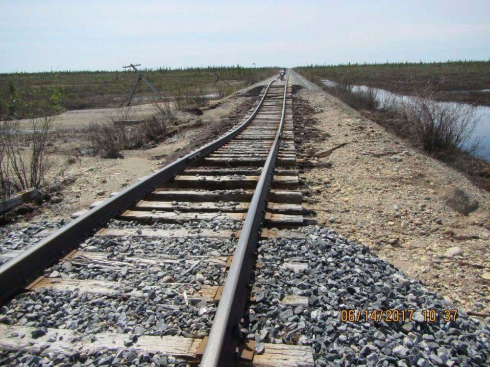 SUPPLIED
The rail line to Churchill has been unusable since it was damaged by flooding in May.