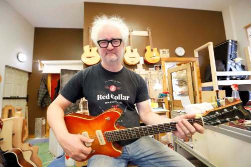 Allan Beardsell ships his precision-built, custom-made instruments to music aficionados all over the globe. (Justin Samanski-Langille / Winnipeg Free Press)