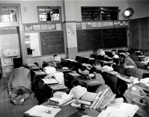 Dan Grossi / The Associated Press files
Despite threats from North Korea, students today don't have to spend time in class practising 'duck and cover' to prepare for a nuclear explosion.
