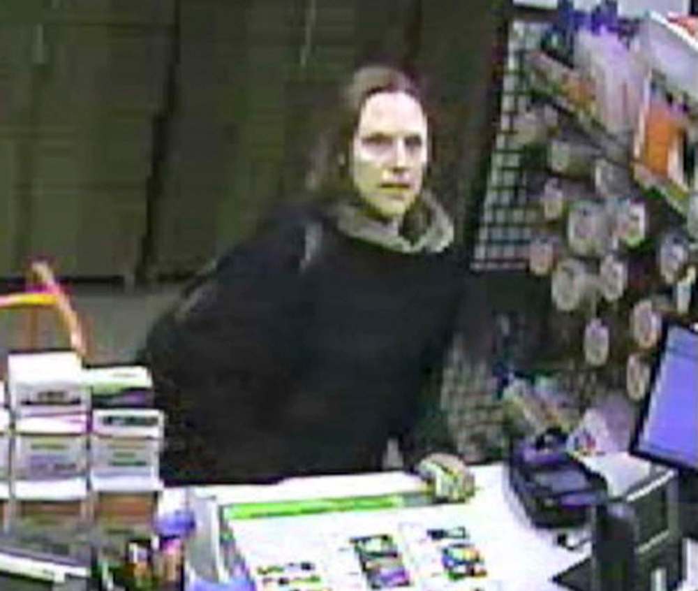 Surveillance footage of Andrea Giesbrecht from the McPhillips Street U-Haul in Winnipeg on October 3, 2014.