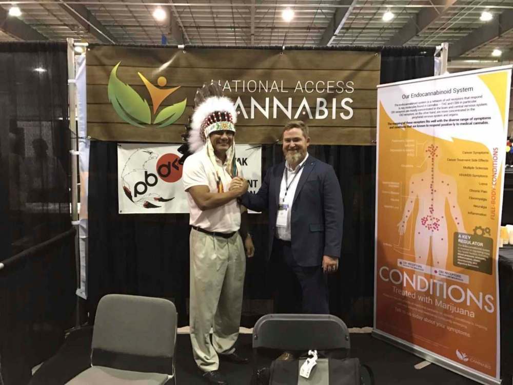 Supplied
Opaskwayak Cree Nation Chief Christian Sinclair with Chuck Rifici, chairman of National Access Cannabis.