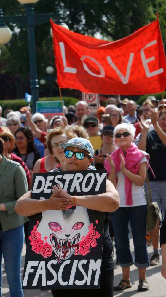 WAYNE GLOWACKI / WINNIPEG FREE PRESS filesHundreds attended a rally against hate outside the legislative building earlier this month.