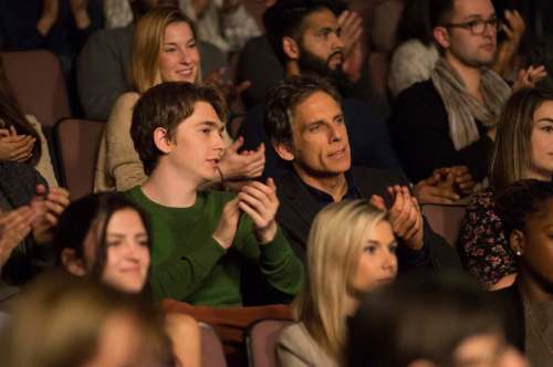 AMAZON STUDIOS
Ben Stiller (right), stars as Brad, who takes his son, Tony (Austin Abrams) across the United States for an interview at Harvard.