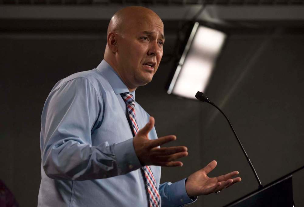 Adrian Wyld / The Canadian Press files
National Indigenous Survivors of Child Welfare Network co-director Duane Morrisseau-Beck speaks during a news conference in Ottawa Tuesday.