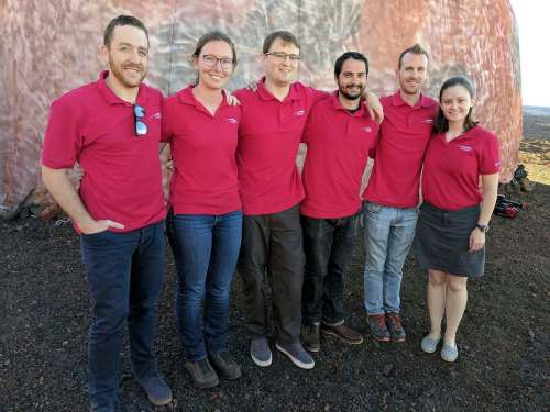 University of Hawaii 
The Hawaii Space Exploration Analog and Simulation Mission 5 facility. Joshua Ehrlich, Laura Lark, Sam Payler, Brian Ramos, James Bevington and Ansley Barnard emerged from their tiny dome last Sunday.