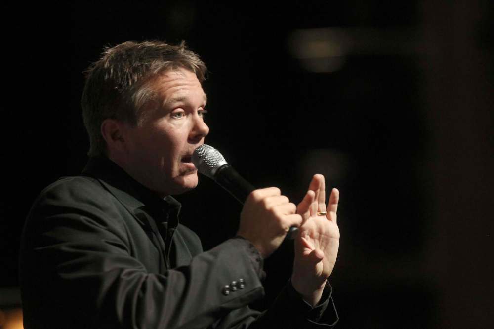 RUTH BONNEVILLE / WINNIPEG FREE PRESS
Winnipeg Symphony Orchestra maestro Alexander Mickelthwate shares leadership notes Friday during a Chamber of Commerce event.