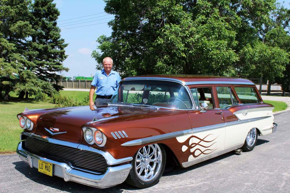 Photos by Larry D’Argis / Winnipeg Free Press
Gord Rempel stands by his gorgeous 1958 Chevrolet Nomad station wagon. After a five-year search, he had most of the parts and pieces at hand that he needed to proceed with a rebuild.