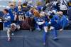 Winnipeg fans celebrate the TJ Heath's (23) interception with Kevin Fogg (3) during second half CFL action against the B.C. Lions, in Winnipeg on Saturday. (John Woods / The Canadian Press)