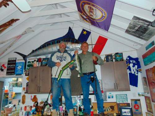 MAUREEN SCURFIELD
One of the prizes for Riverview Health Centre&rsquo;s fundraising gala is a three-day guided fishing trip with former Winnipeg Blue Bombers Chris Walby (left) and Stan Mikawos.