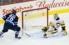 John Woods / The Canadian Press
Jets's captain Blake Wheeler scores one of his three first period goals against Penguins goalie Matthew Murray, who was pulled after allowing four goals on nine shots.
