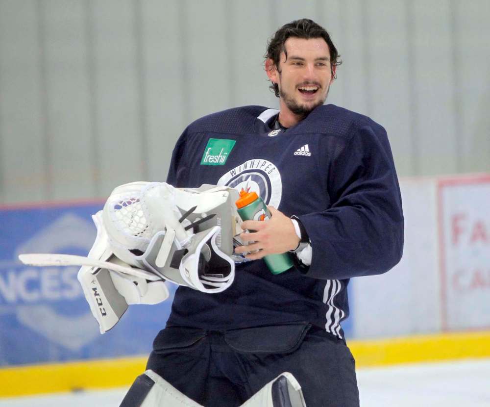 BORIS MINKEVICH / FREE PRESS FILES
Connor Hellebuyck is 7-0-1, with a stingy 1.92 goals-against average and rock-solid .938 save percentage.