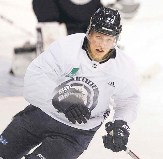 PHIL HOSSACK / WINNIPEG FREE PRESSPatrik Laine at the Winnipeg Jets workout Monday.