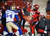 Okpalaugo finished the season with 34 tackles, six sacks, one interception, one fumble recovery and one touchdown. (Jeff McIntosh / The Canadian Press files)