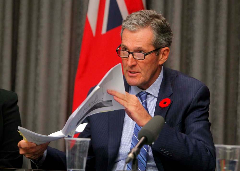 Premier Brian Pallister announced a hybrid model for the distribution and retail of cannabis in Manitoba. The model is not revolutionary; in fact, it's nearly identical to the way the province manages relations with its tiny network of private wine stores. (Boris Minkevich / Winnipeg Free Press)