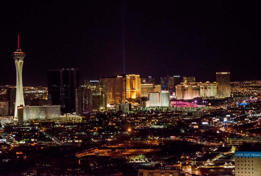 David Paul Morris / Bloomberg photo
The Las Vegas Strip will be inundated with Jets fans in the coming days, with their team playing the Vegas Golden Knights Friday evening.