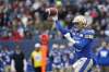 Blue Bombers head coach Mike O'Shea says he thinks injured starting quarterback Matt Nichols will be healthy enough to play in Sunday's CFL West Division semifinal against Edmonton. Nichols (15) throws against the BC Lions during the first half of CFL action in Winnipeg Saturday, October 28, 2017. THE CANADIAN PRESS/John Woods