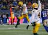 THE CANADIAN PRESS/John Woods
Edmonton Eskimos' Adarius Bowman celebrates as Brandon Zylstra leaps, untouched, across the goal line for a touchdown against the Winnipeg Blue Bombers during second half CFL western semifinal action in Winnipeg on Sunday.