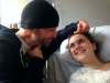 Gordon Sinclair Jr. / Winnipeg Free Press Files
Calli Vanderaa, right, the 16-year-old high school girl shot late last month with a stolen RCMP handgun, smiles at her father during a visit at her HSC hospital room in 2015.