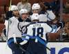 AP Photo/Alex Gallardo
Winnipeg Jets left wing Nikolaj Ehlers, second from left, of Denmark, celebrates scoring a goal against the Anaheim Ducks, with center Bryan Little, right wing Patrik Laine, of Finland, and defenseman Ben Chiarot, left, during the first period of an NHL hockey game in Anaheim, Calif., Friday, Nov. 24, 2017.