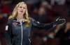 Skip Jennifer Jones, from Winnipeg, gestures to teammates during Olympic curling trials action against Team Scheidegger, Tuesday December 5, 2017 in Ottawa. (Adrian Wyld / The Canadian Press)