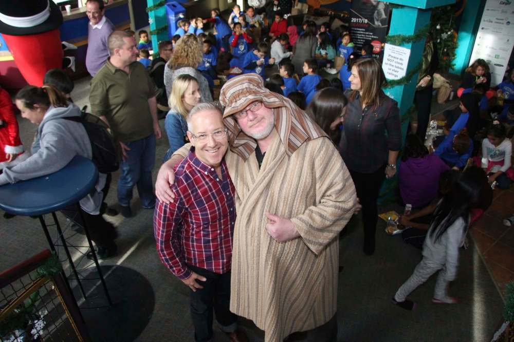 SUPPLIED
Organizer Louis Trepel (left, with Doug Speirs as Shermy) before Wednesday’s performance.