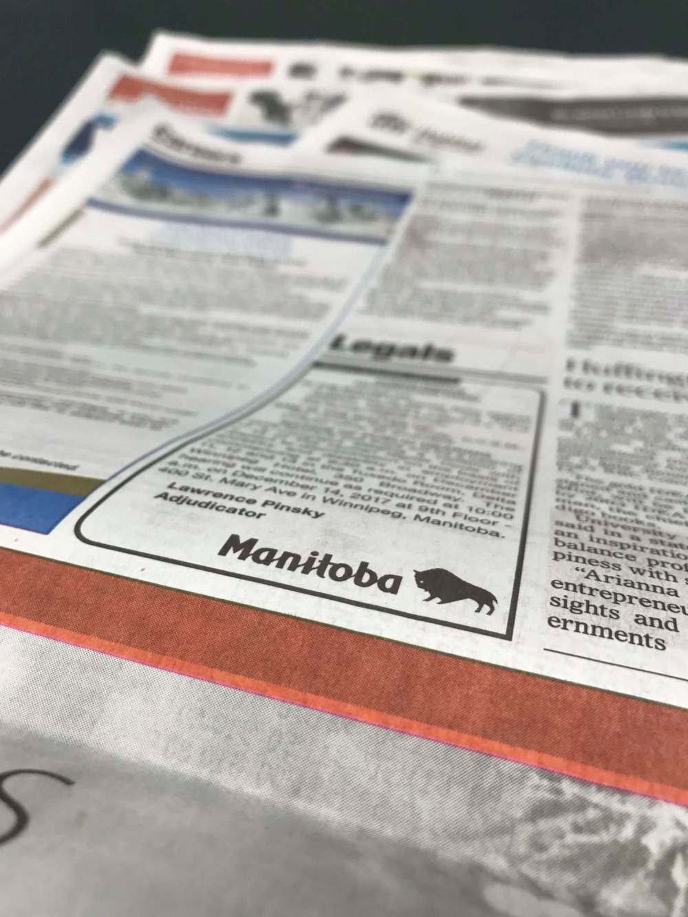 MIKE APORIUS / WINNIPEG FREE PRESS
Manitoba could become the first jurisdiction to drop the requirement to publish official notices in local newspapers.