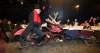 Event emcee Al Simmons makes his entrance on his Rudolph bike.