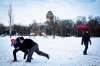 Krizsia Praznik-Bunce photo
Adam Knibbs, on defense, tries to block David Hadaller after throwing the disc. Kate Moncaster watches off to the right during the 2015 Snow Ultimate event at Assiniboine Park.