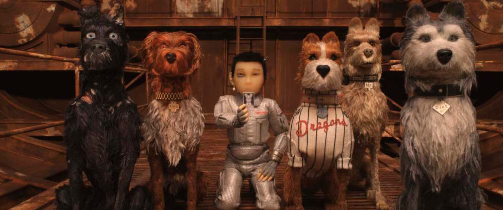 Fox Searchlight Pictures / Twentieth Century Fox
King (left), voiced by Bob Balaban, Koyu Rankin as Atari Kobayashi, Bill Murray as Boss and Edward Norton as Rex in Isle of Dogs.